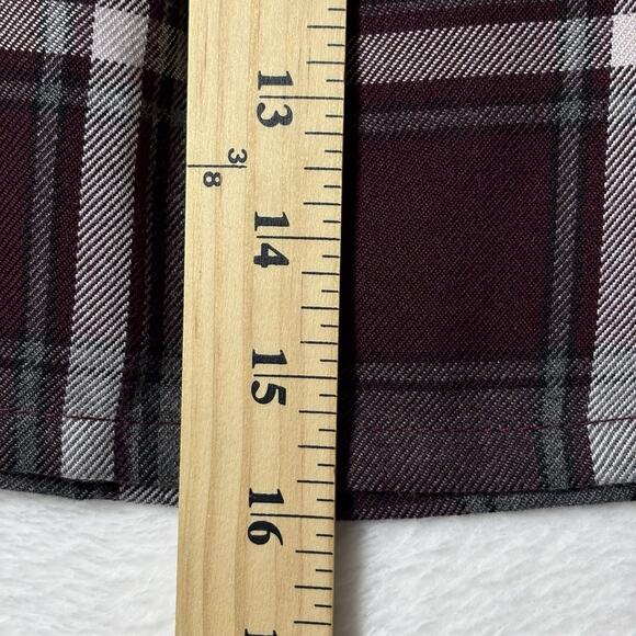 Lands End School Uniform Juniors 3 Side Pleat Skort Above Knee Burgundy Plaid - Picture 8 of 8